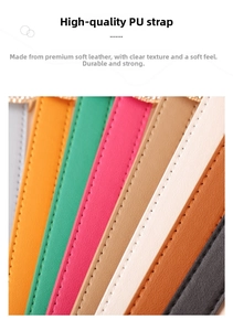 Detailed macro view of colorful PU leather belts featuring premium lychee texture and stitching