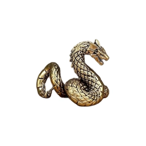 Vintage bronze dragon figurine home decor ornament with intricate scale textures