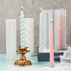 Stampi in silicone a spirale e onda per candele fai-da-te con trame geometriche in 3D