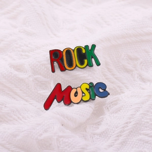 Rock and Music enamel guitar pins set with vibrant colors and zinc alloy finish