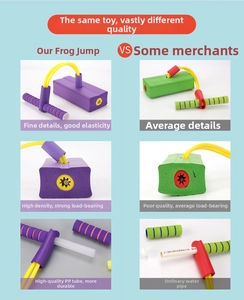 Detail view of high-density foam base and durable PP handle for kids pogo jumper toy
