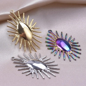 18k gold plated stainless steel sun eye charms in gold silver and rainbow finishes