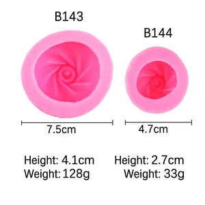 Pink 3D rose silicone mold for handmade soap and candles in two sizes for DIY crafting