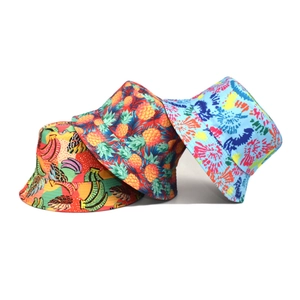 Tropischer Print Baumwolle Fischerhut Sonnenschutz Atmungsaktiv Wendbar Sommer Strand Outdoor Reise Für Herren Damen