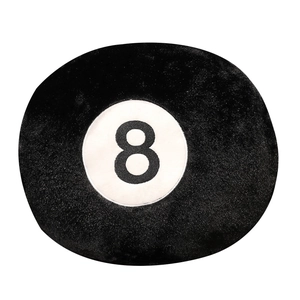 Creative black billiard number 8 plush round cushion pillow for home decoration