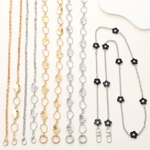 Fashion Metal Irregular Chain Crossbody Strap For Bag DIY Mobile Phone Lanyard With Lobster Clasps Gold Silver Replacement Strap Women Accessories
