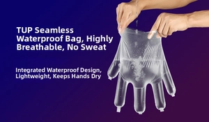 Detailed view of the seamless TPU waterproof layer for winter ski gloves interior