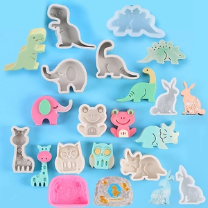 Moules En Silicone Animaux Dinosaure Éléphant Girafe Lapin DIY Pâtisserie Décoration Gâteau Fondant Bougie Savon Outils Souple