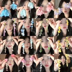 Acrylic Flower Butterfly Cartoon Cat Long Tassel Earrings With 925 Sterling Silver Earring Post Fashion For Women