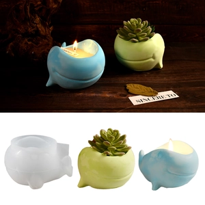 Moule en Silicone en Forme de Baleine pour Pot de Rangement DIY Pot de Fleurs Succulentes Boîte de Rangement Bougie Artisanat