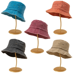 Chapeau Seau En Coton Lavé Rétro Respirant Œillets Métalliques Protection Solaire Décontracté Bob Pour Hommes Femmes