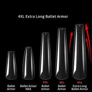 Unghie Finte Lunghe A Bara Copertura Totale Punte Per Unghie Ballerina Trasparenti Colori Naturali Manicure Professionale
