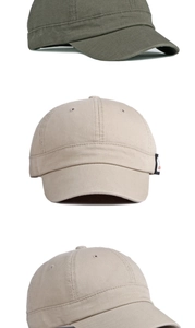 Detail view of cotton twill baseball cap with reinforced stitching and logo patch