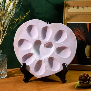 Molde de silicona con forma de corazón mármol rosa y múltiples ranuras para bricolaje