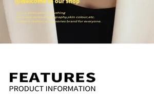 Detailed product information header featuring fashion model wearing stylish pearl necklace