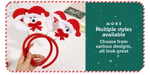Detail of Christmas headbands with Santa and bear figures on red bouncy springs