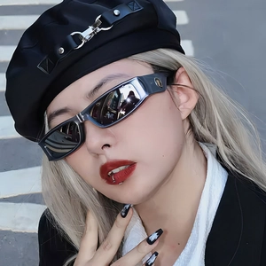 Square Retro Sunglasses PC Frame AC Lens Metal Ring Decoration UV Protection Outdoor Y2K Fashion Shades For Women Men
