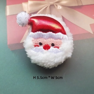 Detail of plush Santa Claus ornament with embroidery, 5.5cm height for DIY crafts and gifts