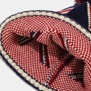 Berretto invernale a maglia con motivo Union Jack rosso e blu e calda fodera a doppio
