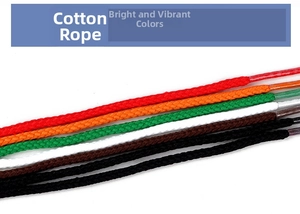 Close-up of colorful braided cotton threading cords with durable clear plastic tips