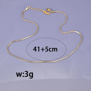 Collana a catena serpente minimalista in acciaio inossidabile dorato, lunghezza 41+5cm