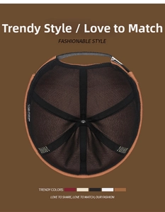 Detailed interior of hip hop docker cap showing black reinforced seams and leather strap