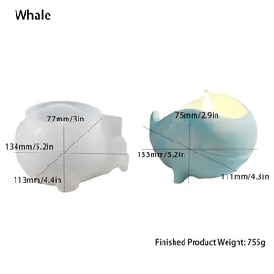 Détail du moule en silicone baleine translucide pour boîtes en résine et bougies