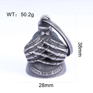 Retro skull bell pendant with dimensions 38x28mm and Weight 50.2g detailed parameters