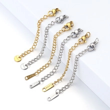 Polished gold and silver stainless steel extender chains for jewelry making and DIY