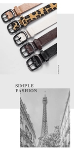 Selection of five stylish leopard and solid belts with classic square metal buckles