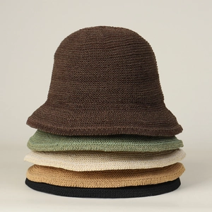 Chapeaux de pêcheur en tricot respirant en cinq couleurs neutres, texture douce