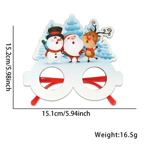 Detailed dimensions of Christmas party glasses showing width 15.1cm and height 15.2cm