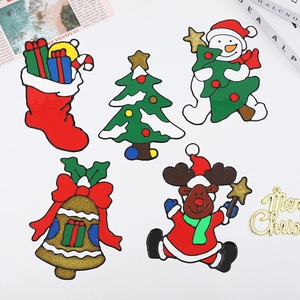 Large Christmas wall and window stickers featuring festive trees and reindeer decals