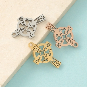 Celtic Cross Pendants 304 Stainless Steel Hollow Out Totem DIY Jewelry Making Findings Vintage Style Charms