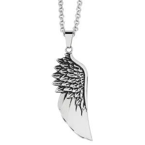 Angel Wing Feather Pendant 316L Stainless Steel Retro Punk Gothic Style Jewelry For Men Unisex