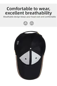 Detail view of 100% cotton baseball cap interior with sweatband and breathable lining