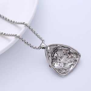 Vintage silver owl pendant necklace with stainless steel box chain for men fashion jewelry