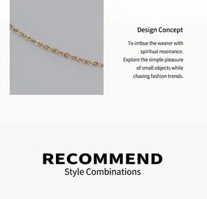 Detail of elegant gold-plated titanium steel necklace chain with a minimalist fine link
