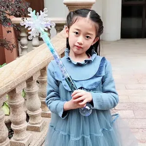 LED Glowing Magic Wand Snowflake Heart Star Light Up Princess Fairy Stick With Projection Function For Party Role Play Toy