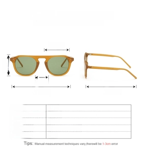 Detailed size chart and specifications for vintage tortoise shell sunglasses style 3394