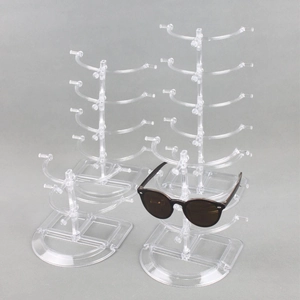 Clear Plastic Eyeglasses Display Rack Sunglasses Organizer Stand For Retail Countertop Home Storage Detachable Sturdy
