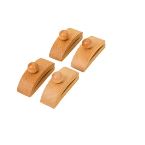 Lot de 4 pinces murales en bois naturel pour courtepointes au design minimaliste