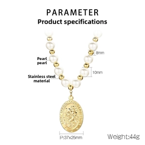 Détails du pendentif Saint Christophe avec dimensions des perles de 8mm et 10mm