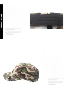 Detailed stitching and breathable eyelets on camouflage cotton baseball cap