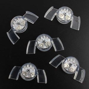 5-pack LED mouthpiece flashing mouth inserts with clear shells and batteries for Halloween