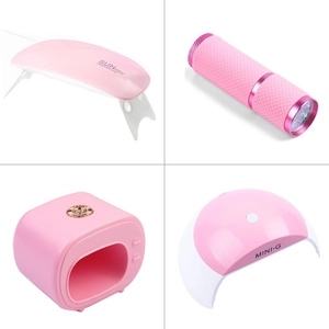 Mini UV LED nail lamp set with portable pink light therapy devices and UV flashlight