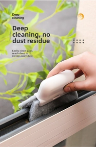 Detail view of the 2-in-1 window track cleaning brush for deep gap and corner scrubbing