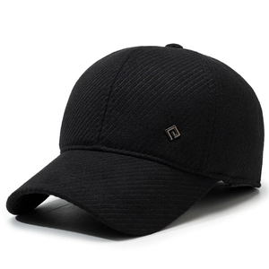 Winter men's thickened baseball cap with ear protection and square metal buckle