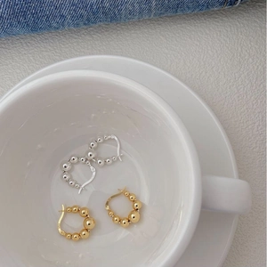 Créoles perlées chic en argent sterling S925 en finition or et argent pour femmes