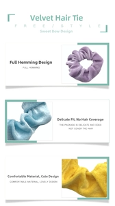Detailed view of soft velvet scrunchies with full hemming and macro texture